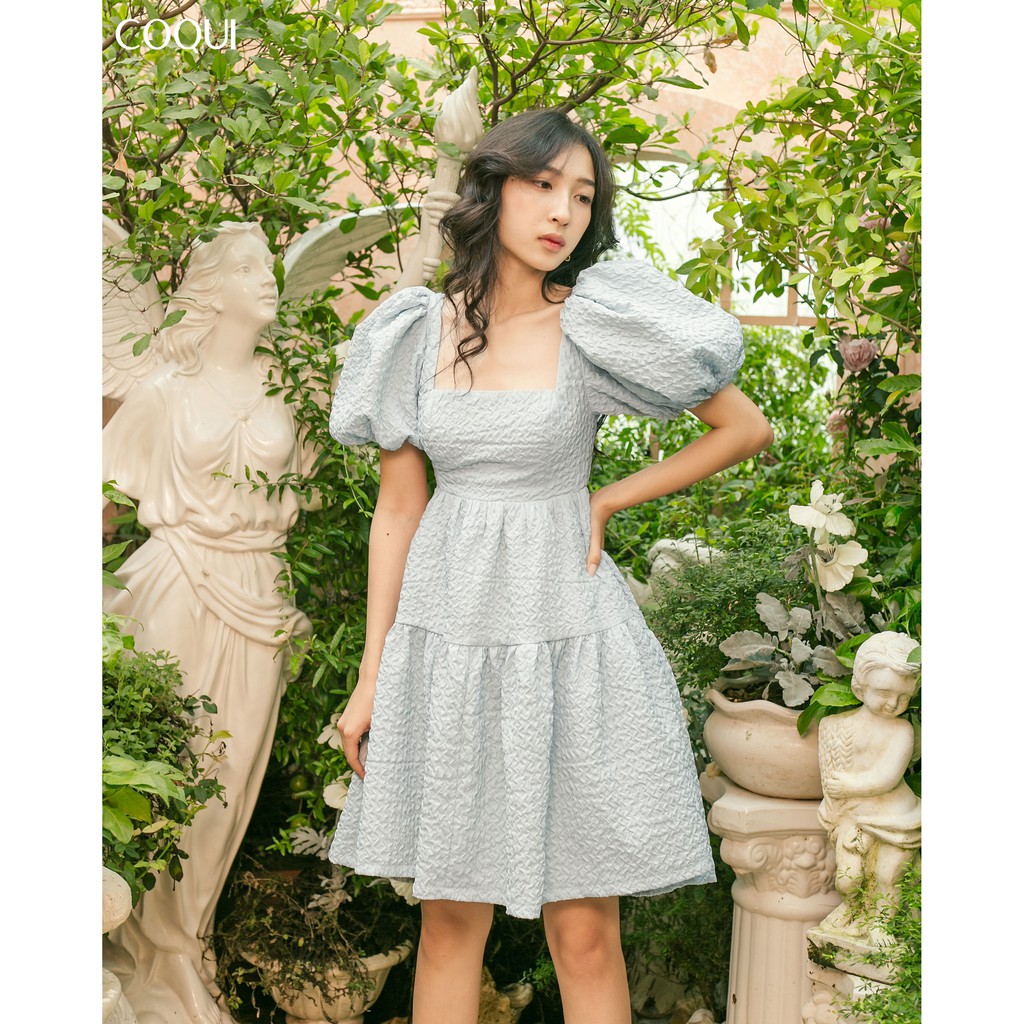 [COQUI] Candy Dress - Váy tay phồng họa tiết cut-out