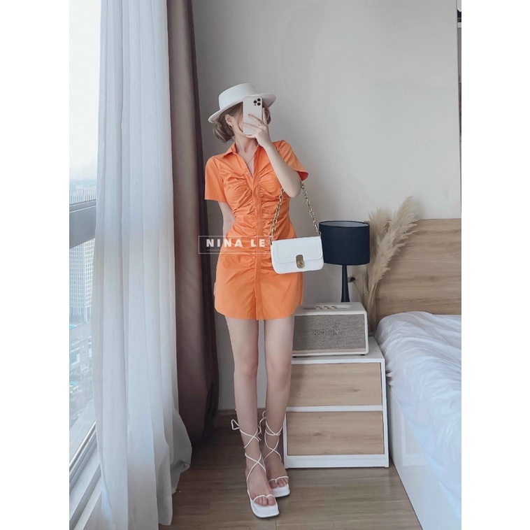 (FREE SHIP) HOT ĐẦM SIU CỔ SƠ MI NHÚN TRẺ TRUNG ĐI CHƠI ĐI BIỂN MẶC TEAM SIÊU XINH