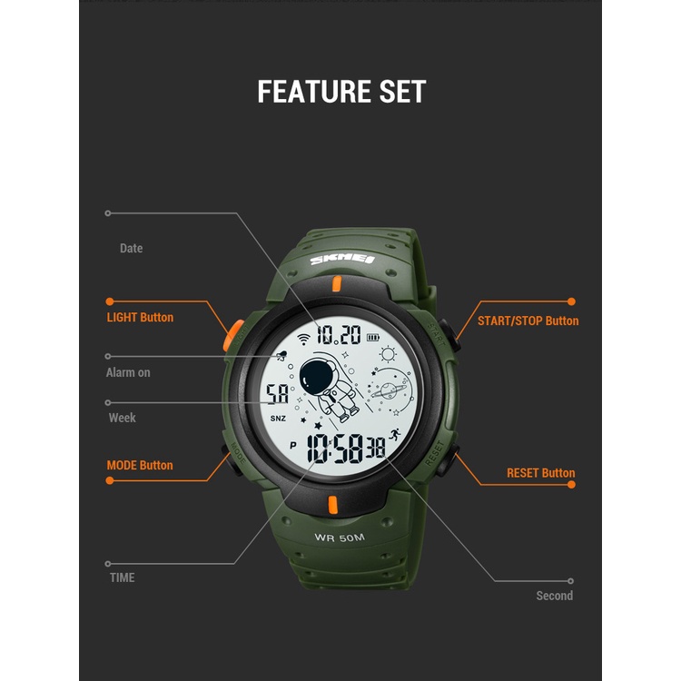 Đồng Hồ Quartz Điện Tử Chống Thấm Nước Cho Nam SKMEI 1820