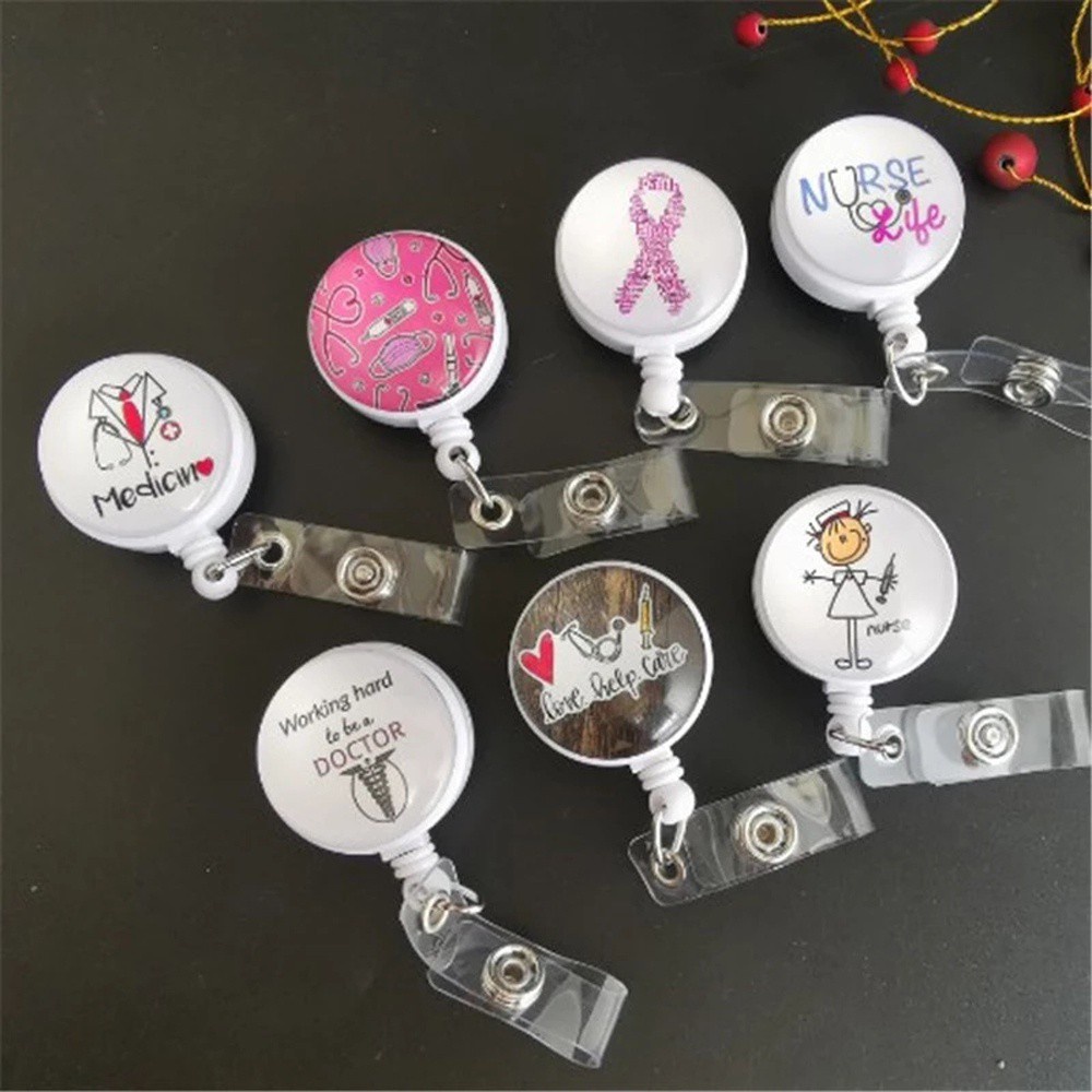 Kẹp giữ thẻ tên họa tiết chủ đề bác sĩ/ y tá dễ thương