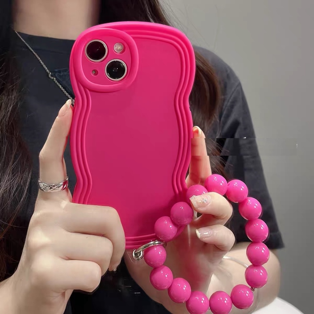 Ốp Điện Thoại tpu Dẻo Họa Tiết Nơ Lượn Sóng Độc Đáo Kèm Vòng Đeo Tay Cho Iphone 12 pro max 11 pro max xs max xr x 13promax