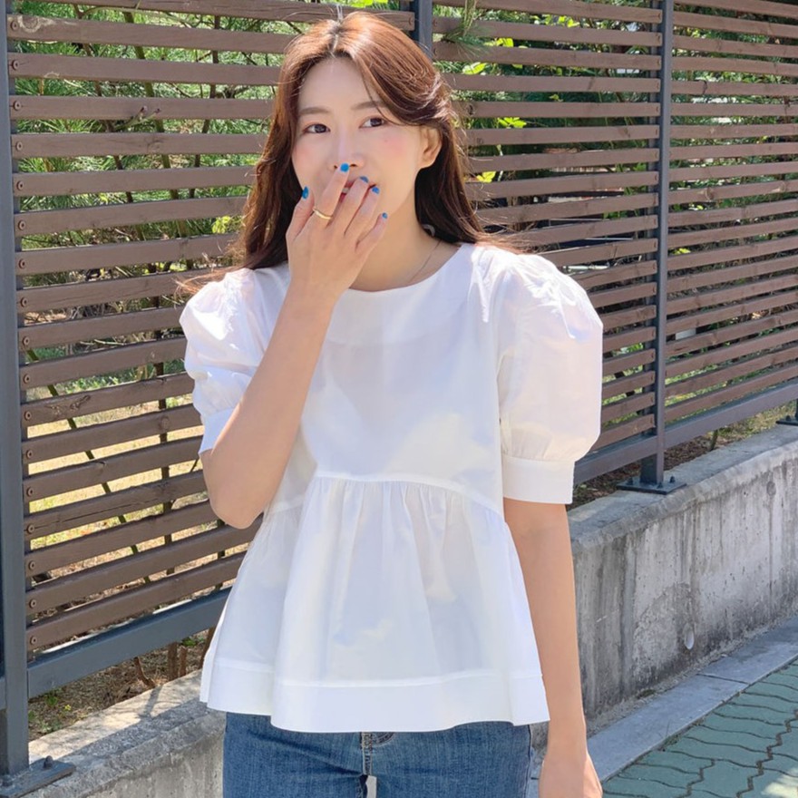 Áo 42982 Tay Phồng Cổ Tròn Dành Cho Nữ