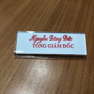Combo 10 bảng tên nhân viên nam châm Mica 6cmx2cm
