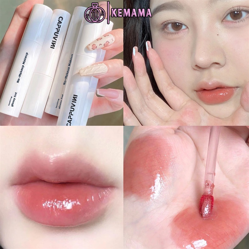 on bóng lâu trôi bền màu mềm mịn tông màu nude cam đỏ nâu đất tint son kem lì nội địa trung Cappuvini moccomestic SON01