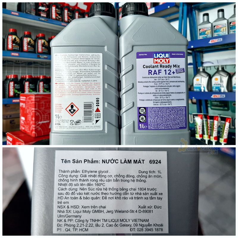 Nước Làm Mát Đã Pha Sẵn Liqui Moly Coolant Ready Mix RAF 12 Plus 6924 1 Lít