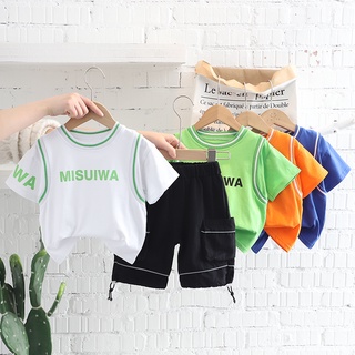 Set Đồ 2 Món Gồm Áo Thun Cổ Tròn Và Quần short Thời Trang Cho Bé Trai 0-5 Tuổi