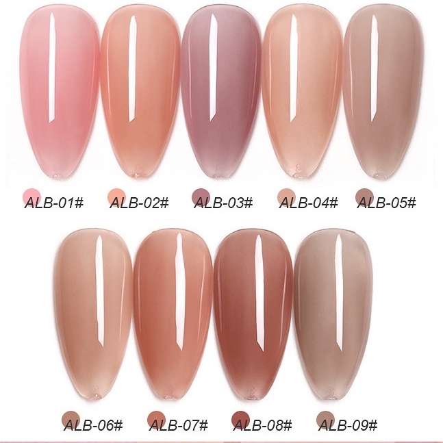 Sơn gel thạch móng tay AS tone nâu hồng phớt mã ALB 15ml