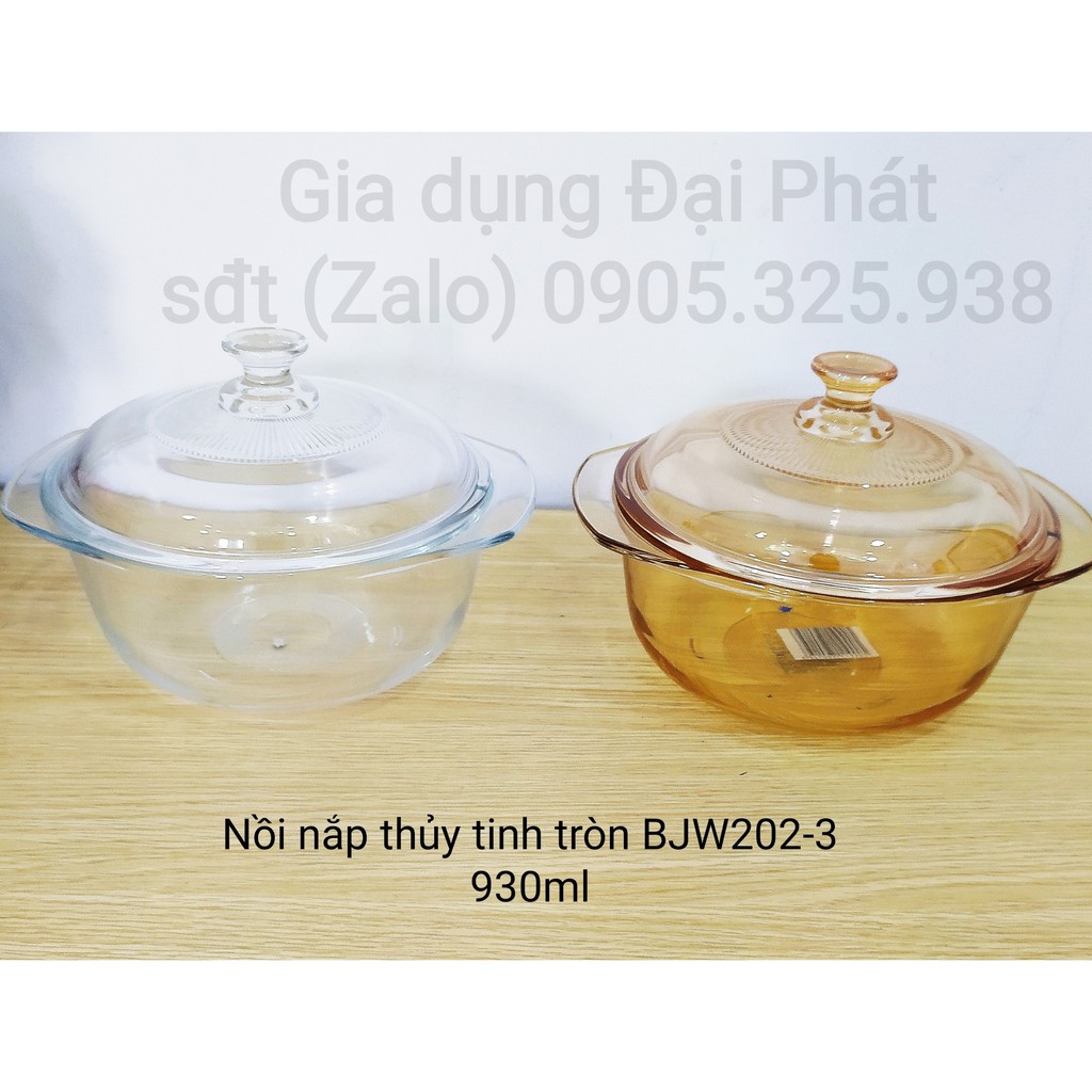 Nồi thủy tinh tròn (930mlit) BJW202-3 BLINKMAX TRONG SUỐT