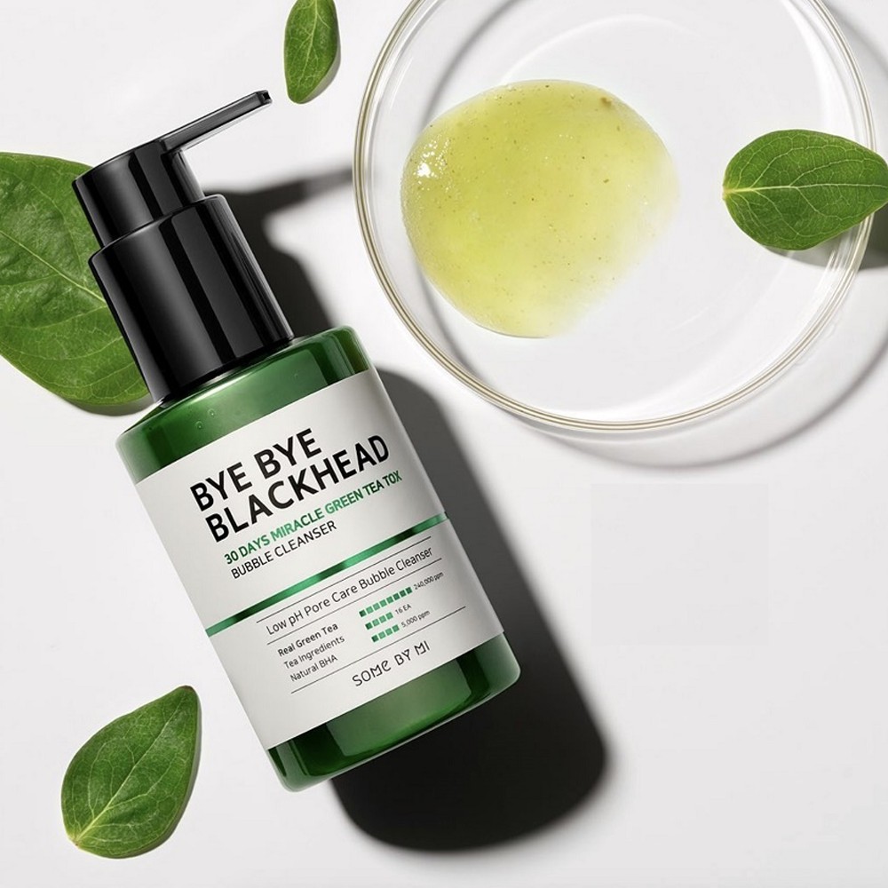 Sữa Rửa Mặt Sủi Bọt Some By Mi Bye Bye Blackhead 30 Days Miracle Green Tea Tox Bubble Cleanser 120g