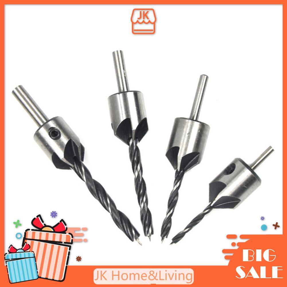 *4pcs Countersink Drill Woodworking HSS Drill Bit Kit for Drilling Holes