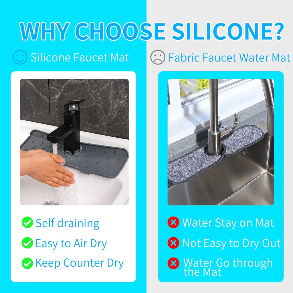 A-LIFE Thảm Silicone Gắn Vòi Nước Bồn Rửa Chén Chống Văng Nước