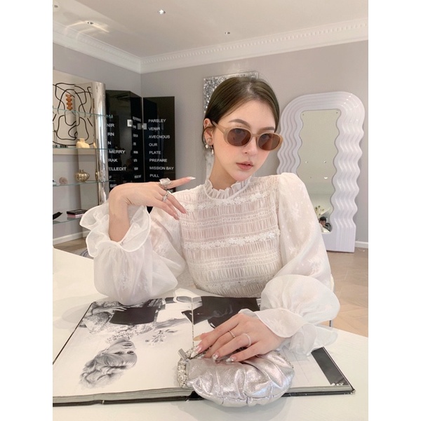 Áo dài tay bồng thiết kế thanh lịch nhẹ nhàng cho nữ thương hiệu thời trang cao cấp