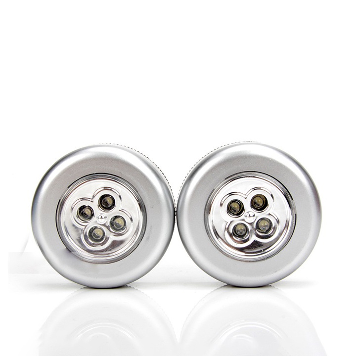 Combo 2 đèn LED - Đèn dán tường 4 bóng ánh sáng trắng chạy bằng pin