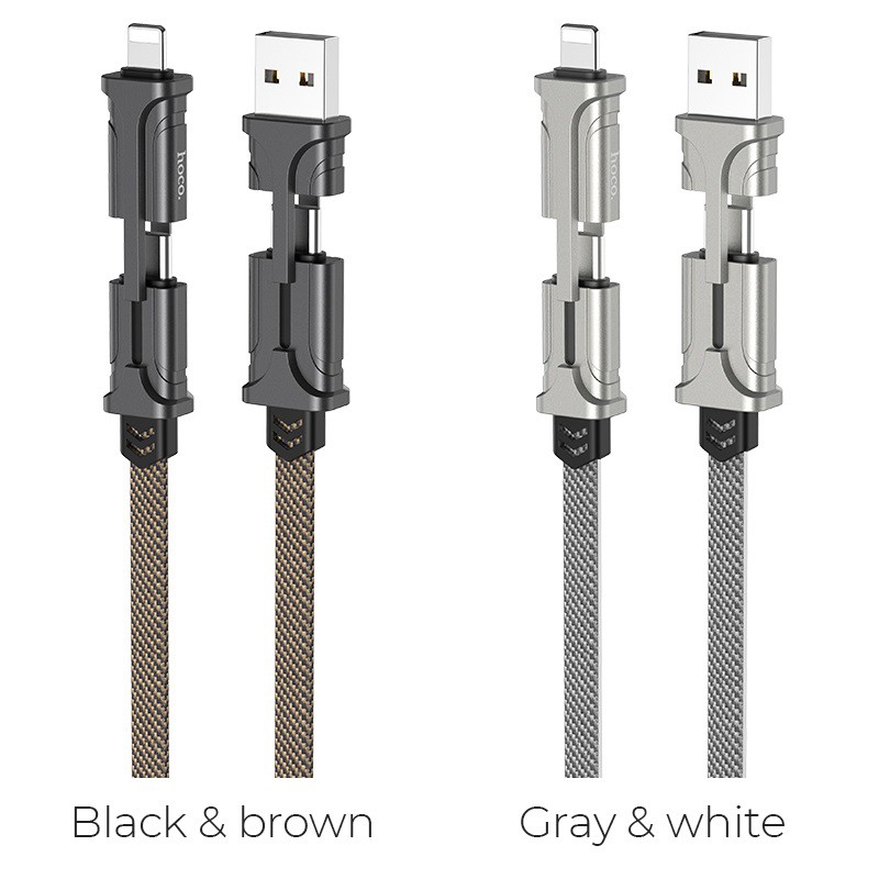 Cáp Sạc Đa Năng 4 IN 1 Hoco S22, Sạc nhanh QC3.0 PD 18W - BH 1 Năm Chính Hãng - Hưng Long PC