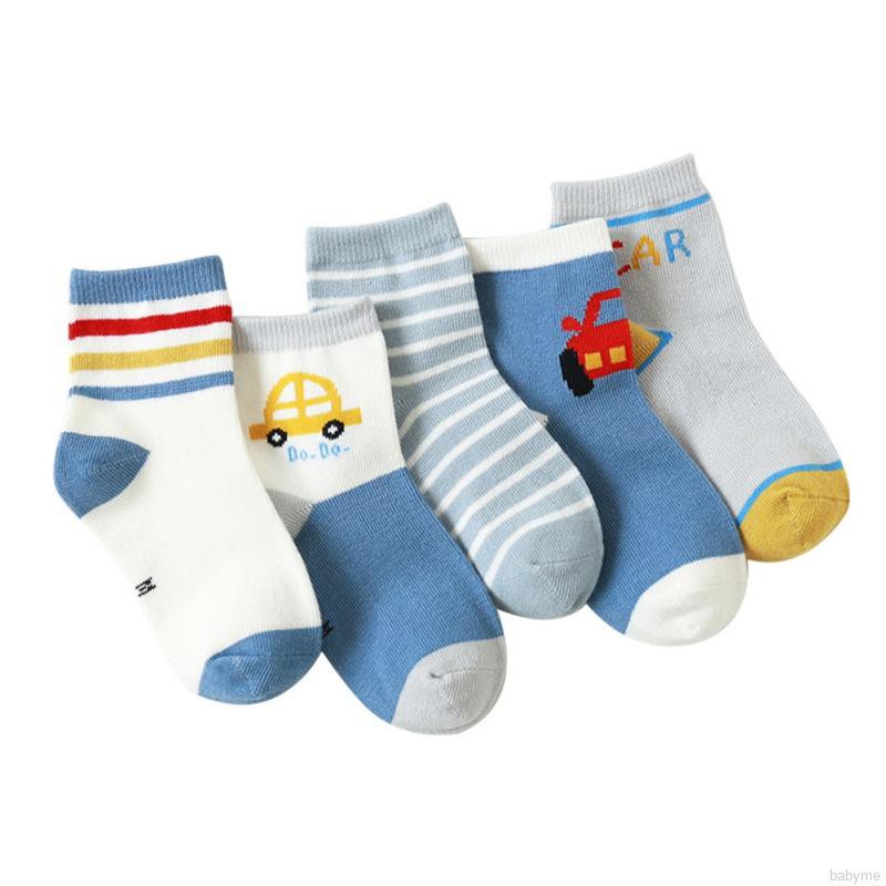 Bộ 5 Đôi Vớ Cotton Mềm Thoải Mái Cho Trẻ Em