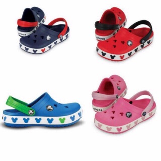 Tặng 10 sticker- Dép bít đầu Sục nhựa đi mưa thoáng khí viền chữ Mickey cho bé