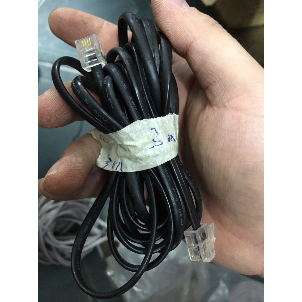 Xả hàng, thanh lý  Dây xoắn tai nghe Điện thoại bàn - MÀU NGẪU NHIÊN - RJ11 6P4C ADSL 2m 3M 7M BẤM SẶN