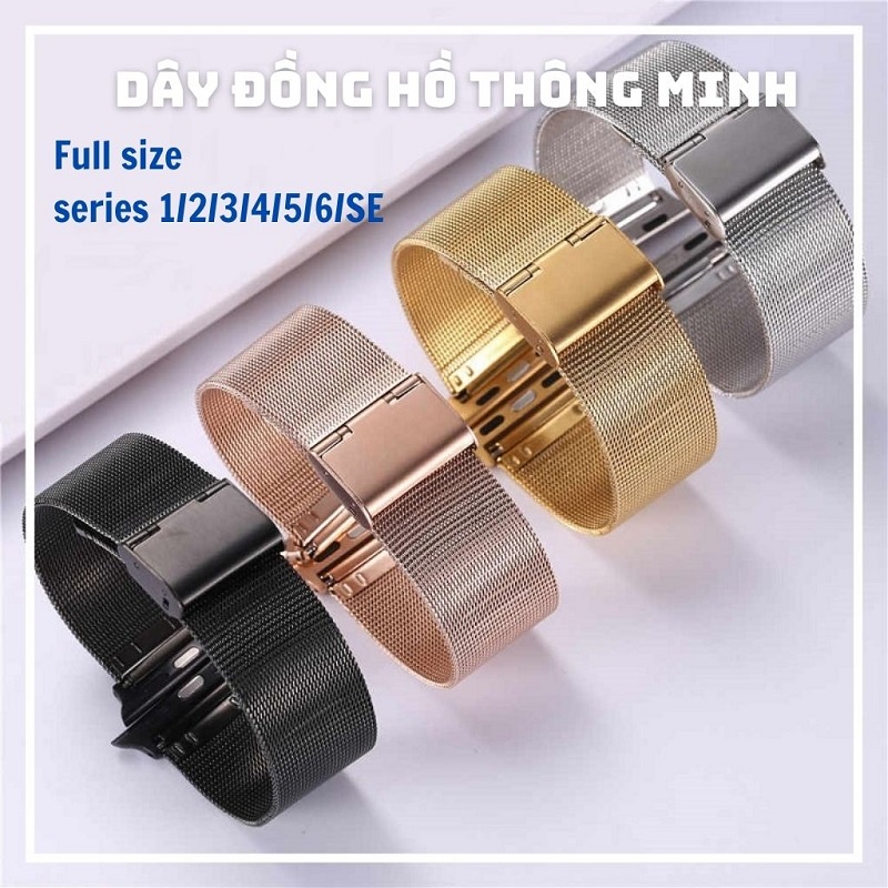 Dây Đồng Hồ Thông Minh⚡ Dây AP Watch Thép Không Gỉ Milanese Loop Sang Chảnh-Hot Trend ⚡ Series 5/4/3/2/1 - Tuấn Case 75