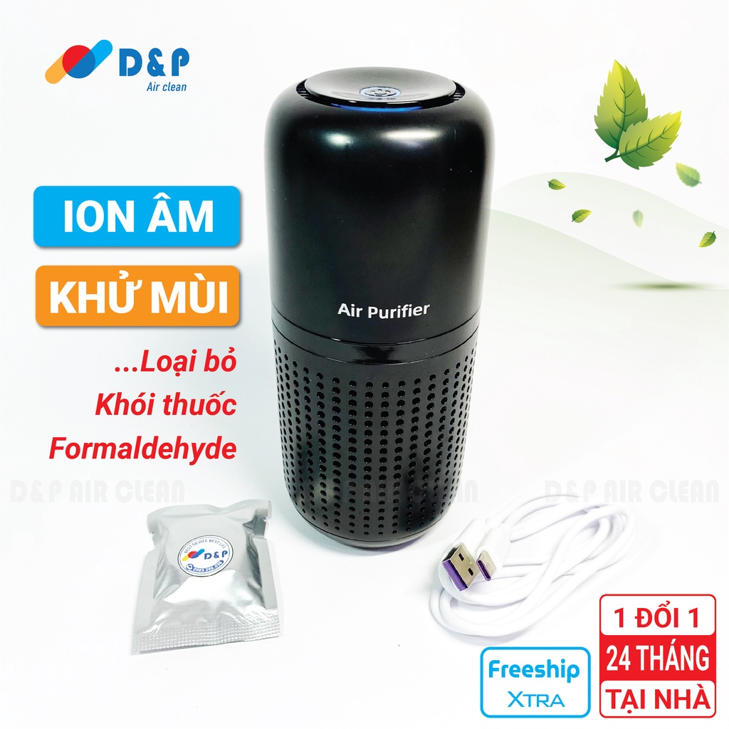 Máy Lọc Không Khí Ô Tô 🔷𝐅𝐑𝐄𝐄𝐒𝐇𝐈𝐏🔷 Ion Âm, Khử Mùi, Khử Trùng, Diệt Khuẩn, Lọc HEPA Sạch 99% Bụi Mịn, Bảo Hành 24 Tháng