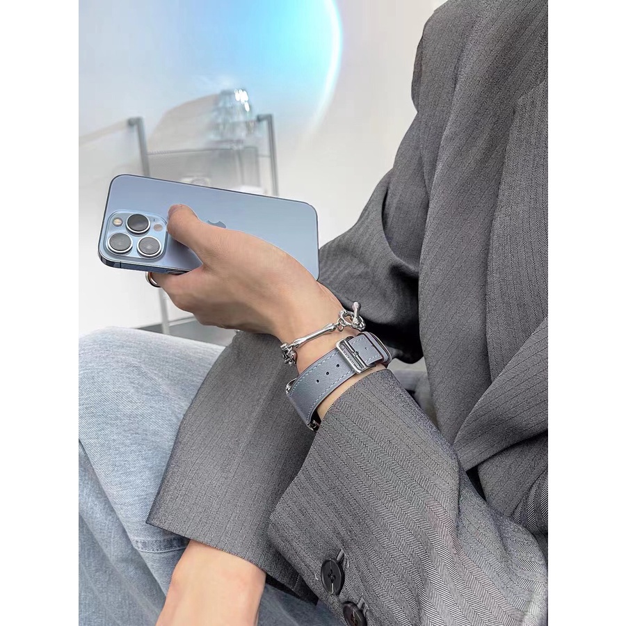Dây đeo bằng da thật cho Apple Watch Series IWatch 7 / 6 / 5 / 4 / 3 /SE 45mm / 40mm / 42mm / 38mm /41mm / 44mm