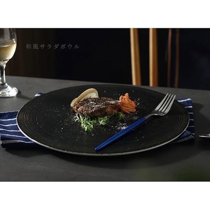 Đĩa Tấm Phẳng Viền Rộng Vân xoáy Size đại 30cm, đĩa sứ nhà hàng cao cấp