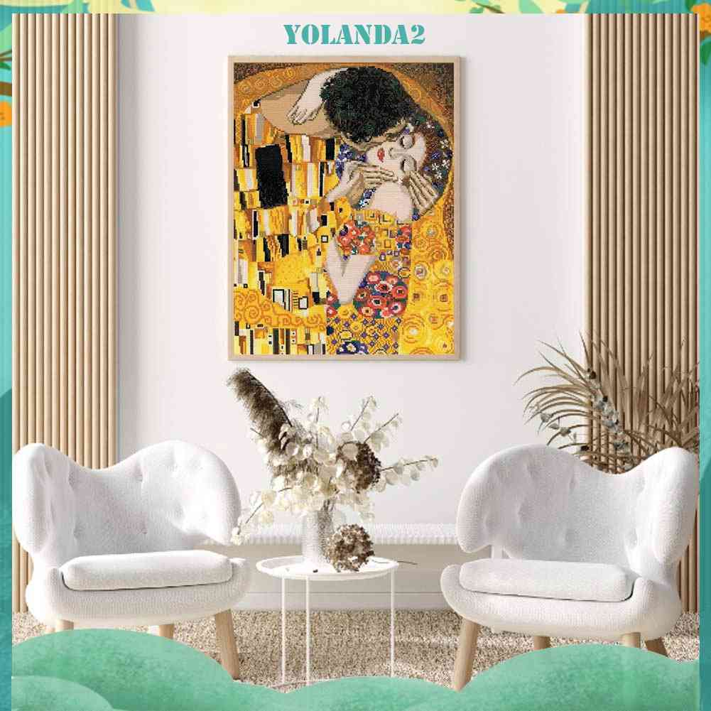 Toàn Bộ Bộ Tranh Thêu Chữ Thập 3 Sợi 11CT DIY Hình Nụ Hôn Kremlin