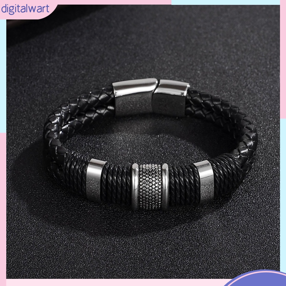 Vòng tay bện dây giả da thời trang Unisex