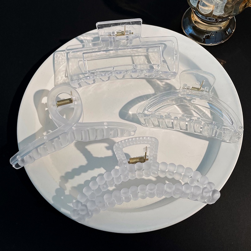 Kẹp tóc trong suốt thiết kế thanh lịch thời trang Hàn Quốc