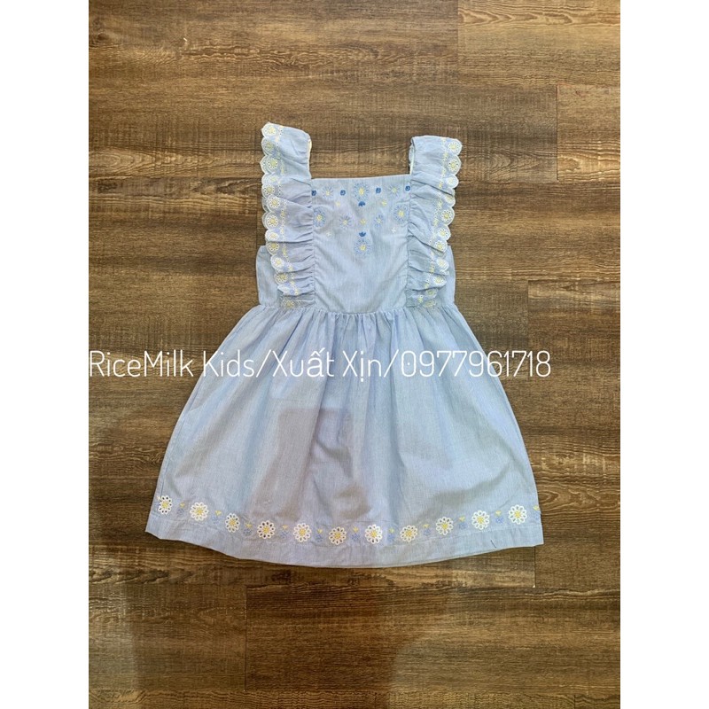 Váy Đầm Thêu Hoa Vàng xuất xịn cho bé gái