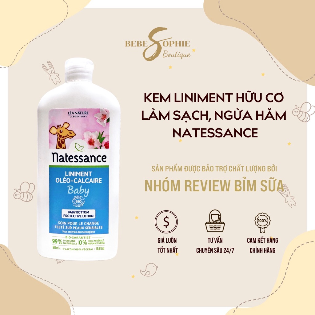 Kem thay bỉm đa năng ngừa hăm hữu cơ Liniment Natessance 500ml