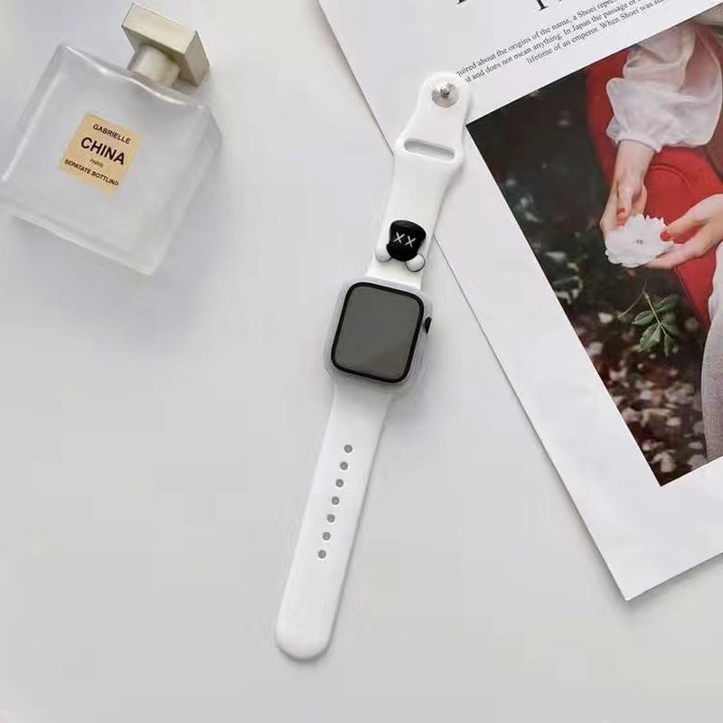 Ốp Dây Đeo Silicon Họa Tiết Hoạt Hình Cho Đồng Hồ Thông Minh Apple Watch 41mm 45mm 44mm 40mm 38mm 42mm Series 7 6 SE 5 4 3