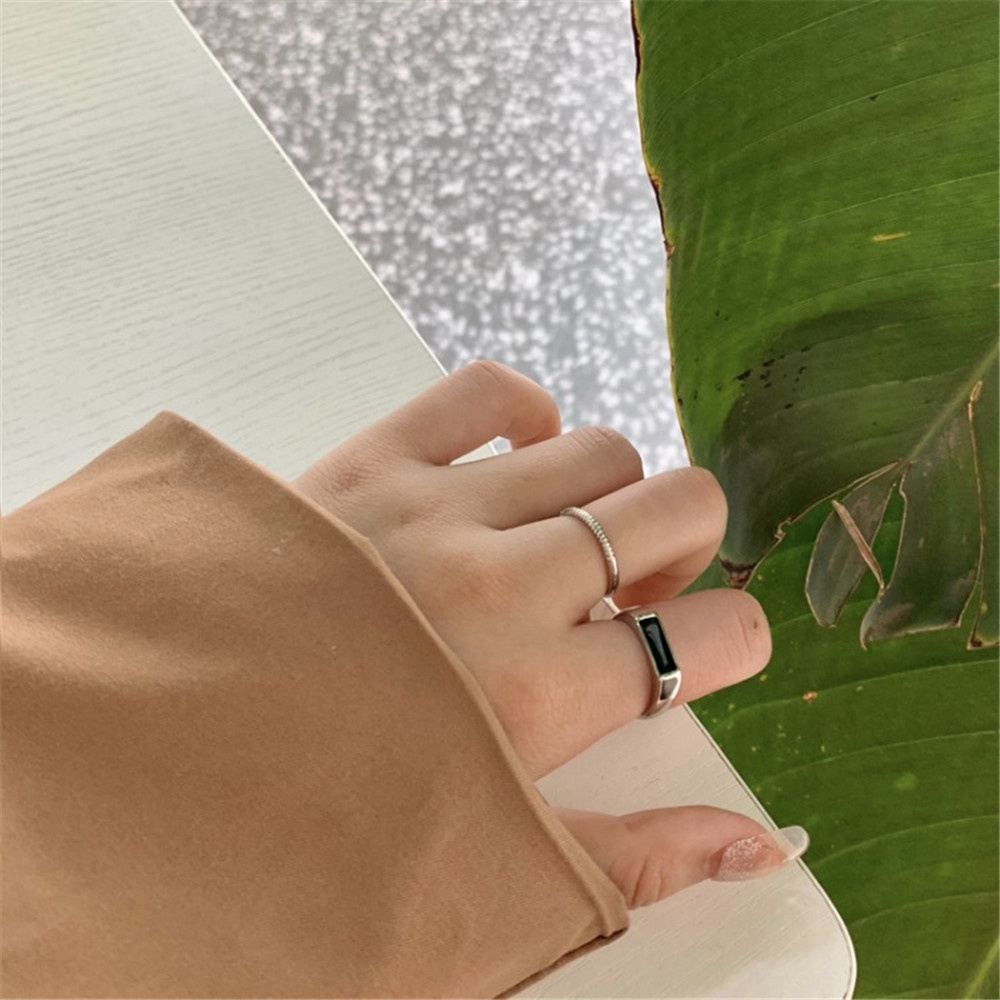 Set 2 Nhẫn Đeo Ngón Tay Phong Cách Retro Thời Trang Cho Nữ