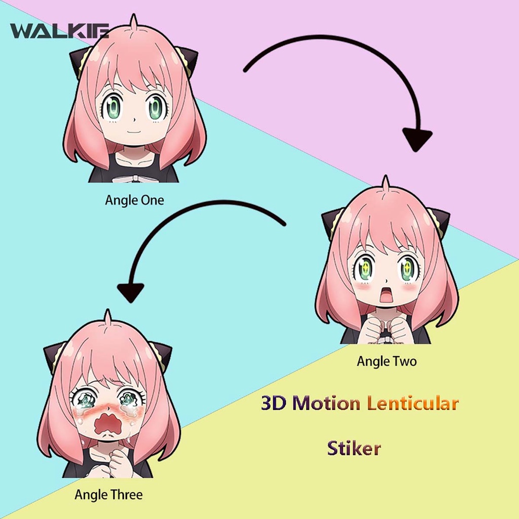 Sticker 3D Nổi Dán Bình Nước Giữ Nhiệt Ốp Điện Thoại Phím Tường Mũ Bảo Hiểm Cute Anime Girl Spy X Family Cute Chống Nước