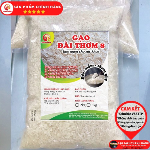 1Kg Gạo Đài Thơm Tám Đặc Sản - Dẻo Ngon Thơm Vừa Mềm Cơm - Gạo Sạch Thanh Hằng