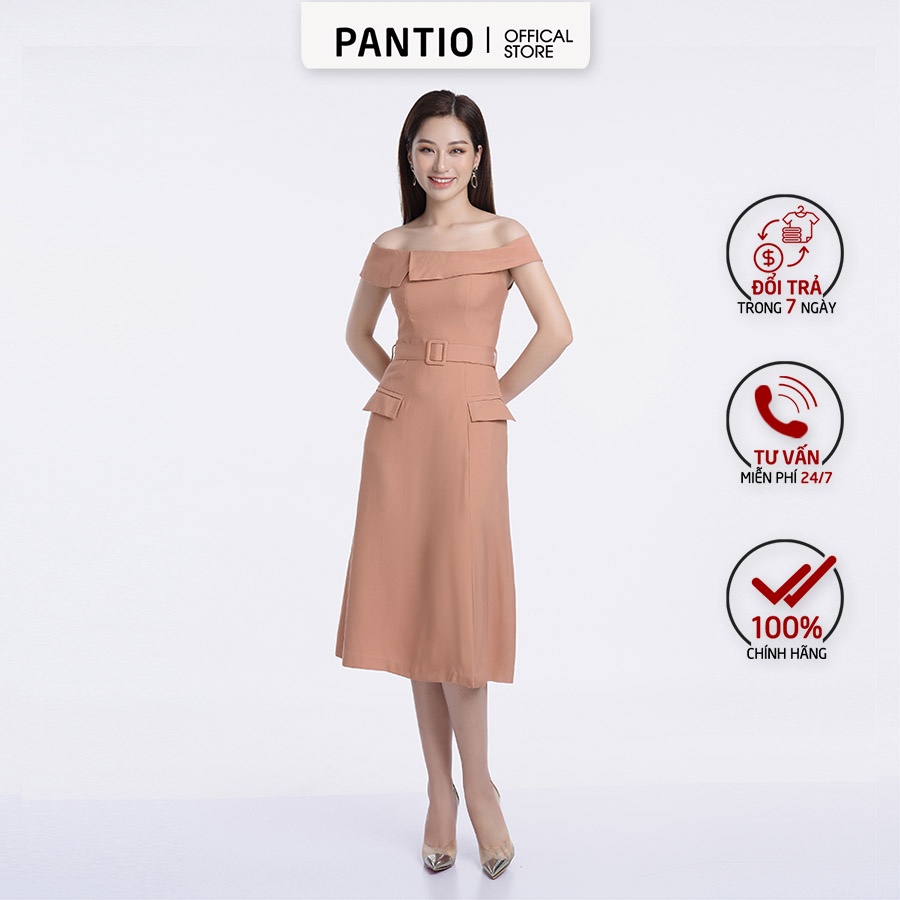 Đầm dạo phố thiết kế hở vai FDP32559 - PANTIO