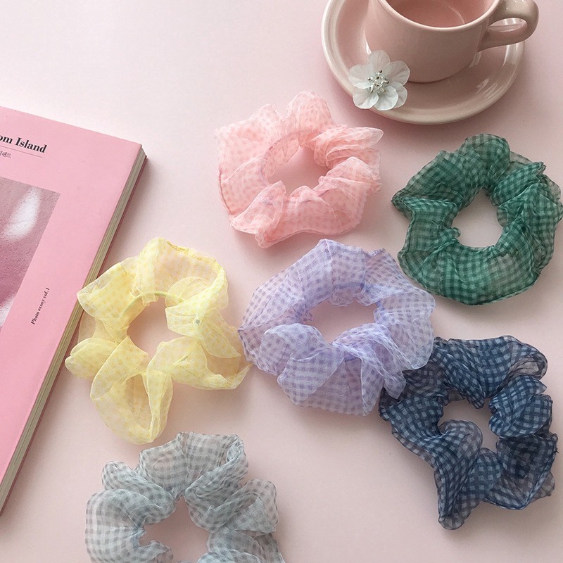 Dây Buộc Tóc Scrunchies Hoạt Tiết CARO -01