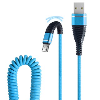 Micro USB  Spring Durable Cable Data Fast Charging A