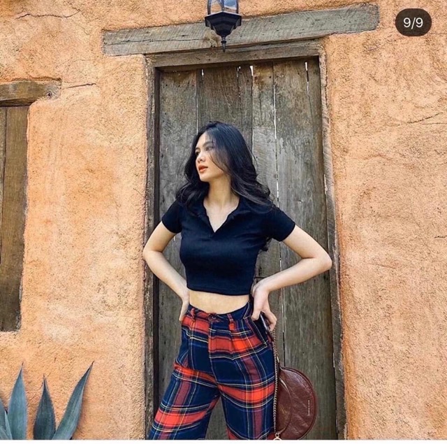 [ Mã WASTAPR giảm 10K đơn 50K] Áo Croptop body cổ bẻ trơn tay ngắn | BigBuy360 - bigbuy360.vn