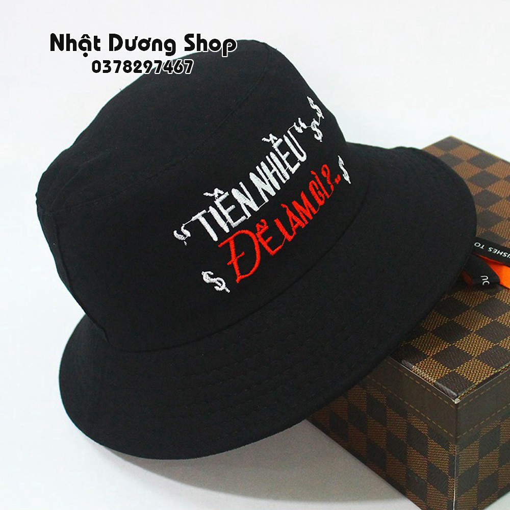 Nón tai bèo vành nhỏ-Tiền nhiều để làm gì chất liệu Cotton thoáng mát sành điệu