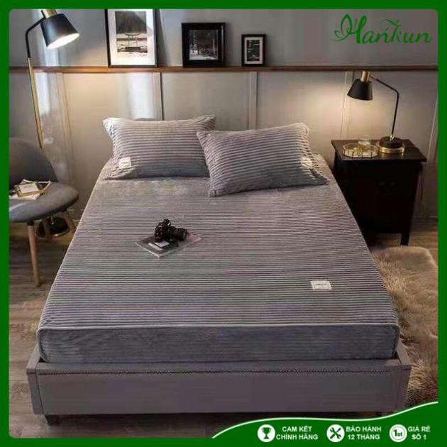 Drap giường/Thảm trải giường/ bộ ga gối nhung tăm 3 món  NHẬP KHẨU cao cấp siêu mịn, ấm kích thước 1M6, 1M8, 2M2 | BigBuy360 - bigbuy360.vn