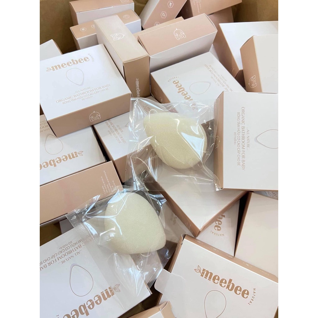 Bông tắm cao cấp hữu cơ Organic cho bé sơ sinh Meebee