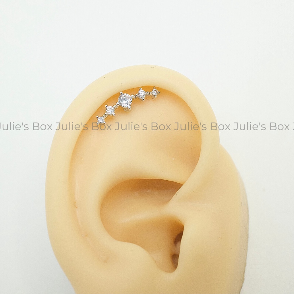 [1 Chiếc] Khuyên Tai Vành King Tai Xỏ Nam Nữ Hình Unisex Titanium Không Đen Không Ngứa Không Dị Ứng julies box