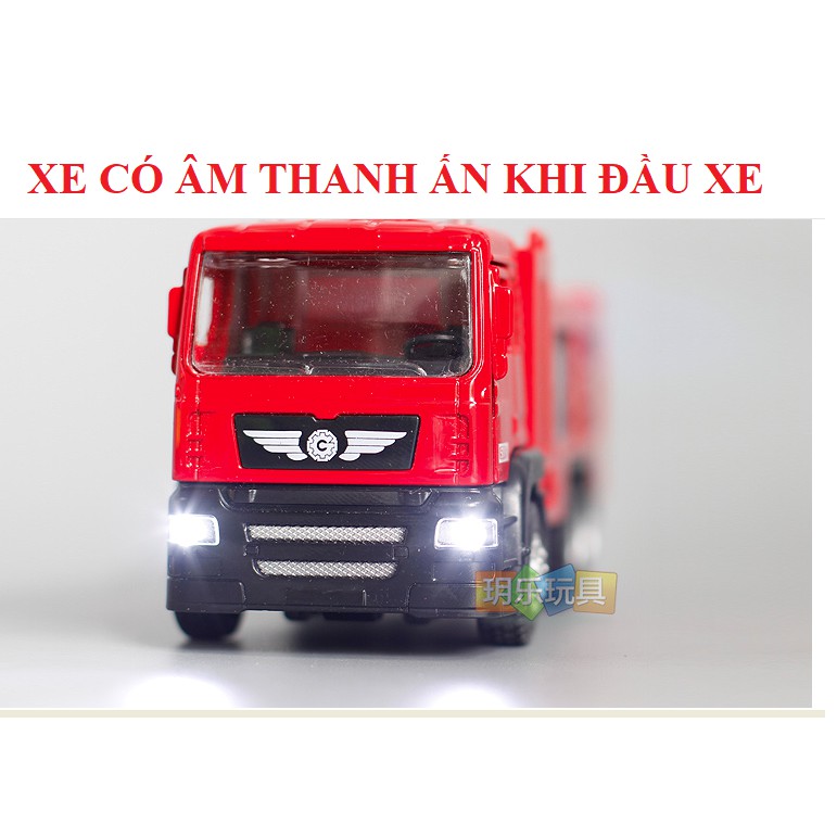 Xe ô tô cứu hỏa đồ chơi trẻ em tỉ lệ 1:50 xe có âm thanh và đèn mô hình bằng hợp kim nhựa