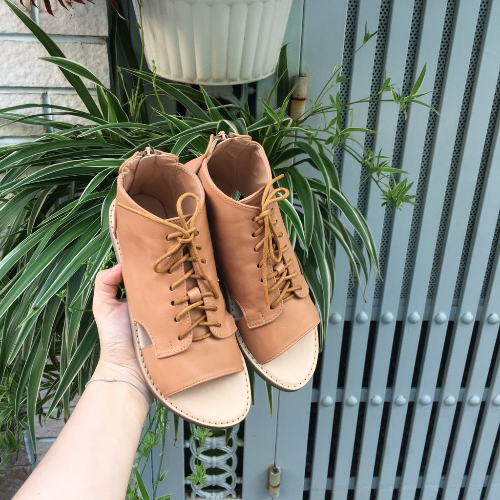 Giày Sandal Hiệp Sĩ Gỉa Bốt hở eo - HSGB -01