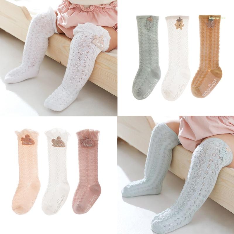 Vớ Ren Lưới Mỏng Cao Qua Gối Chống Muỗi Họa Tiết Hoạt Hình Thời Trang Mùa Hè Cho Bé