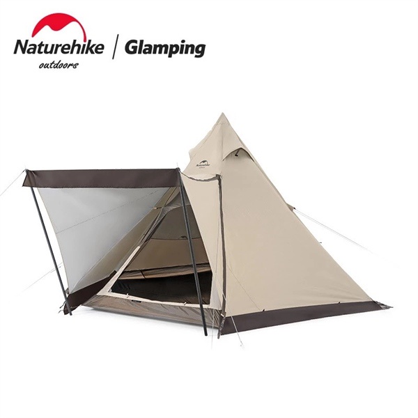 Lều cắm trại Glamping hình chóp pyramid có mái che Naturehike NH20ZP013