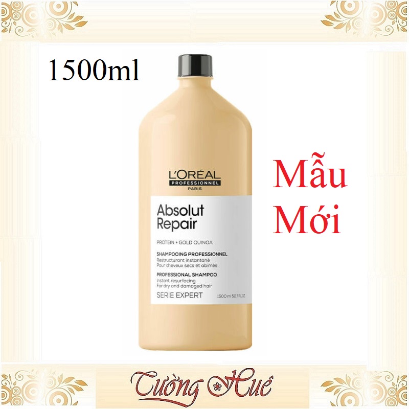 Dầu gội chăm sóc tóc hư tổn L'ORÉAL Serie Expert Lipidium Absolut Repair - 1500ml - Vàng