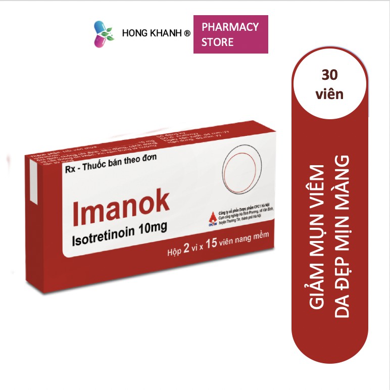 Viên uống immano hỗ trợ giảm mụn hộp 30 viên