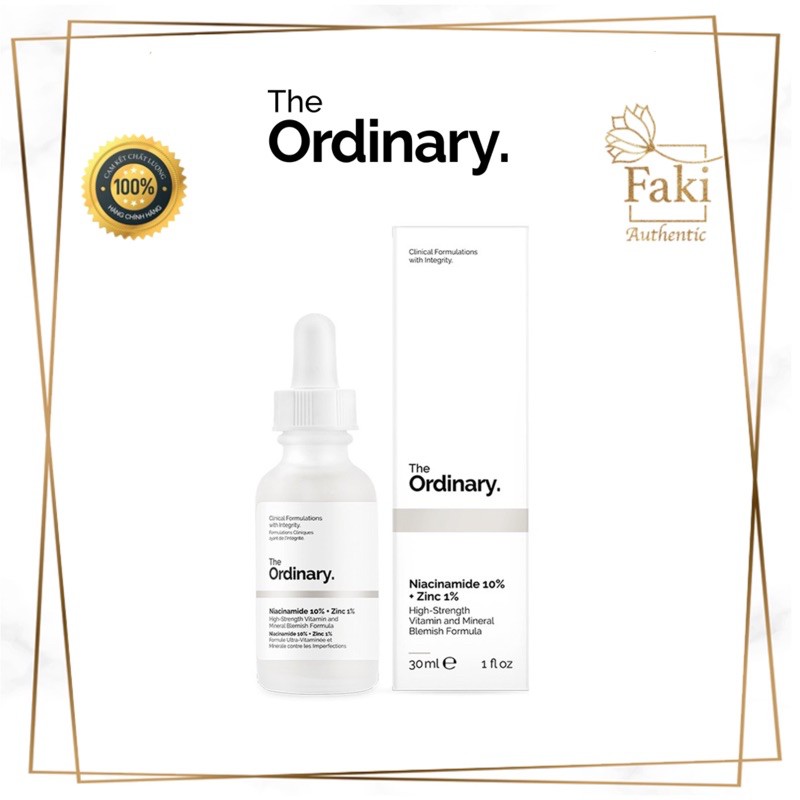 Tinh chất kiềm dầu, se lỗ chân lông giảm thâm The Ordinary Niacinamide 10% + Zinc 1% 30ml