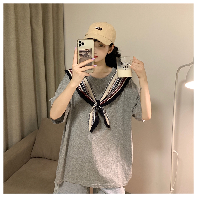 Áo thun SUXI ngắn tay màu trơn thời trang mùa hè cho nữ